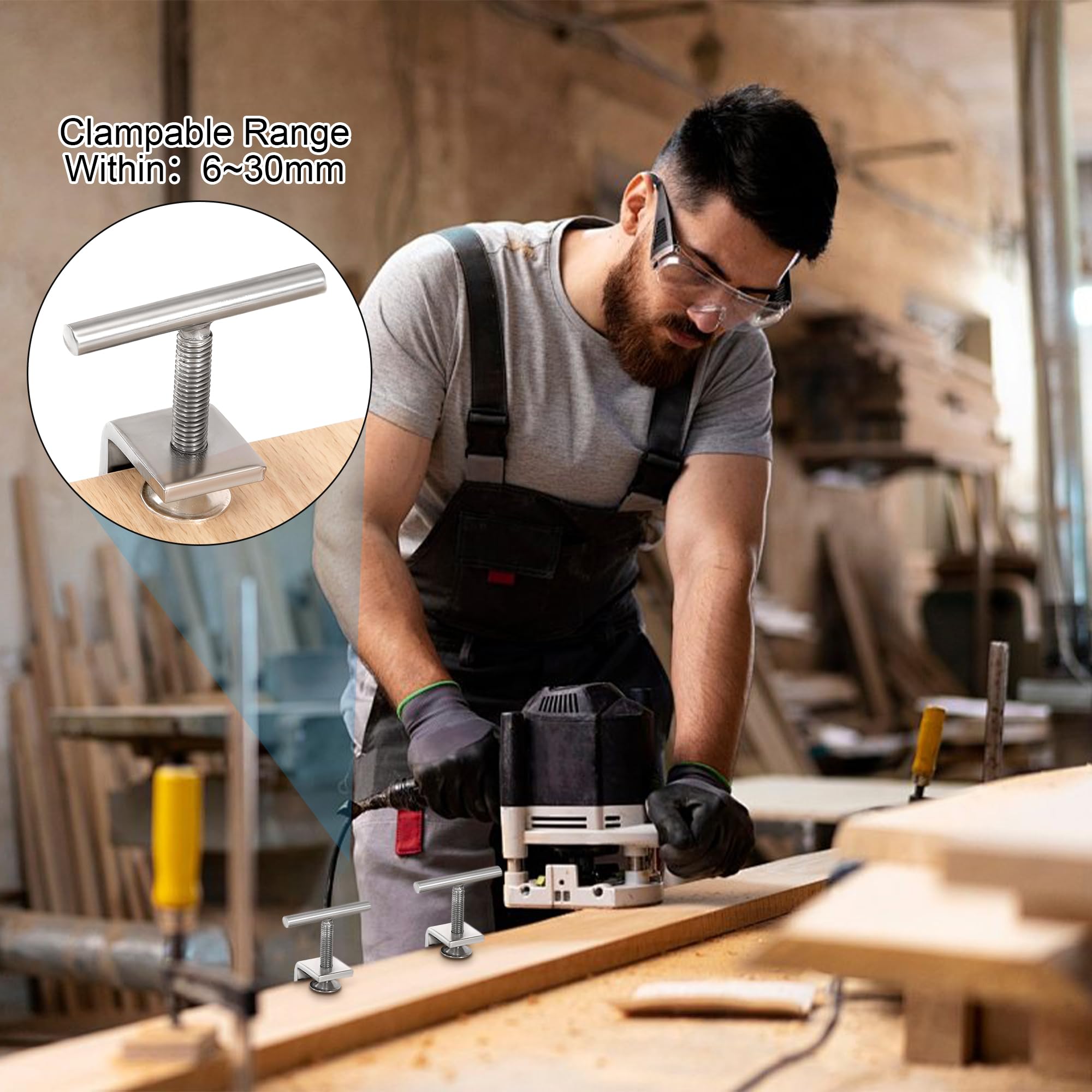 Morsetti Lavorazione Legno Morsetto A C In Acciaio Inox 304 - Set Di 4 Pezzi, Per Lavorazione Legno, Saldatura E Fai Da Te Morsetti A Vite