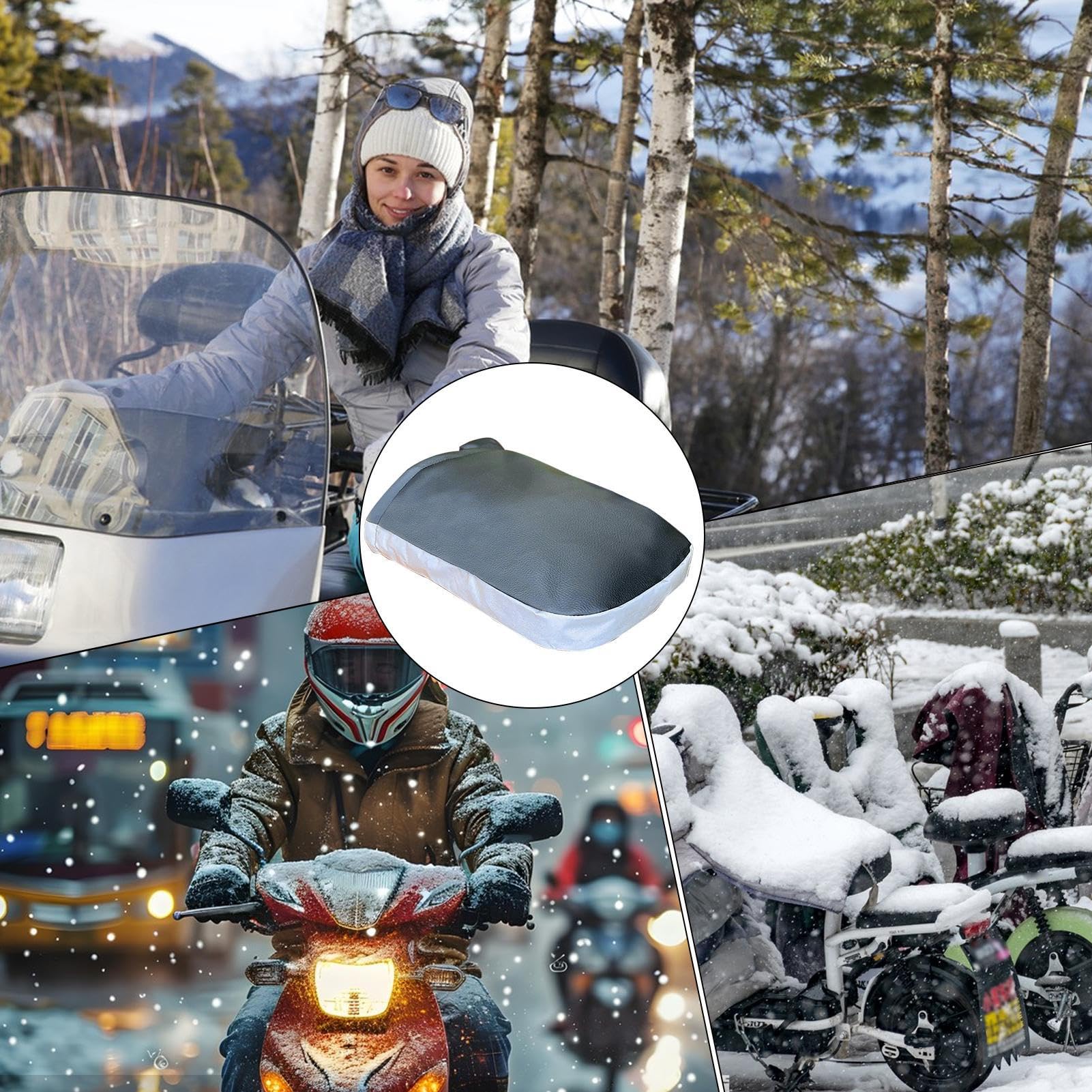 Muffole Invernali Per Manubrio – Guanti Termici Impermeabili E Antivento Per Moto, Scooter E E-Bike, Con Strisce Riflettenti E Chiusura Regolabile