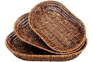 Hedume 3-Piece Handwoven Wicker Bread Baskets