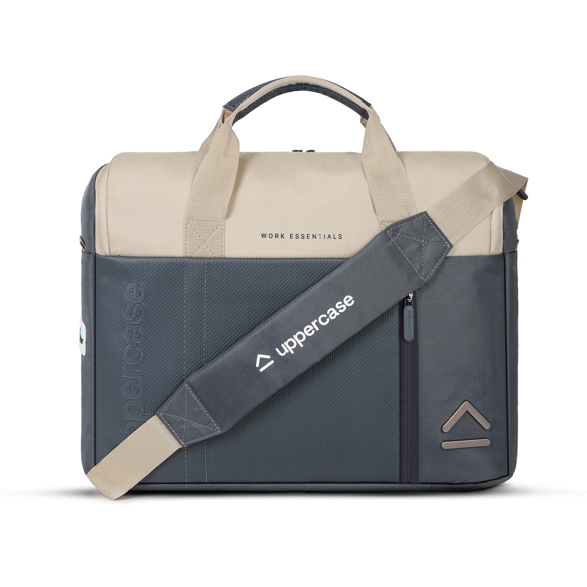 uppercase 14L Omega 02 Professional Laptop Messenger Bag | upto 15.6''| 3x More Water Resistant| With Rainproof Zippers| Tablet Compartment| Multiple Organisers|Office Bag for Men & Women (Steel Blue)