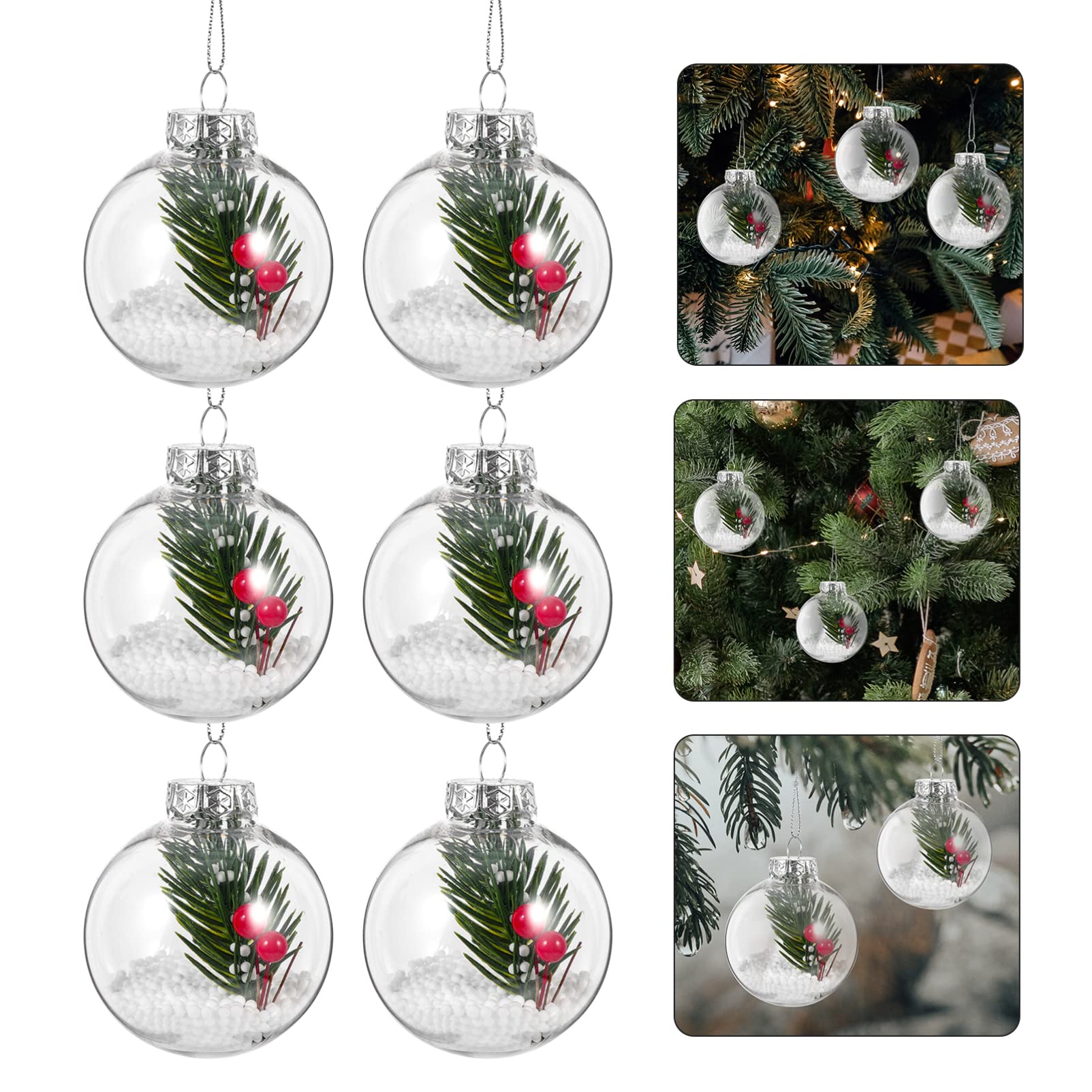 Abaodam 36pezzi Decorazioni Natalizie Trasparenti Pet Palline Da Appendere Per Albero Di Natale Ornamenti Festivi Per Compleanni e Matrimoni