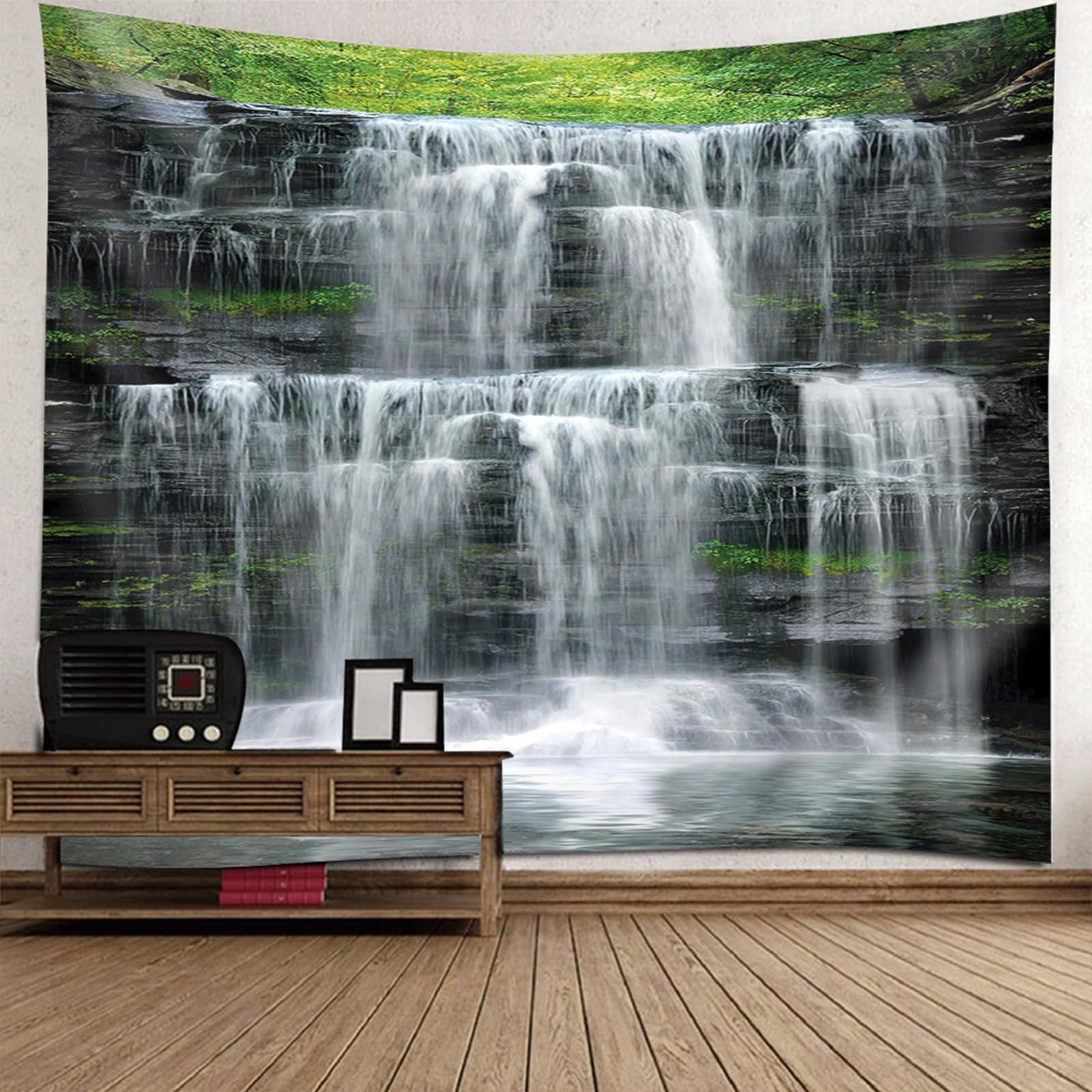 Tenture de décoration murale cascade pour masquer un mur vide - 6