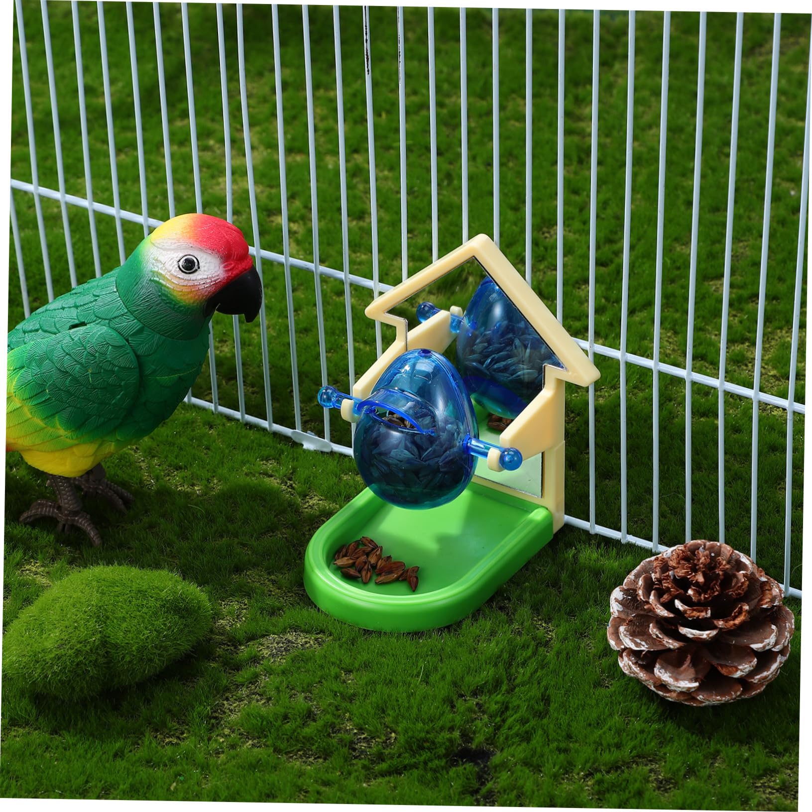 Papageienspielzeug mit Futterfunktion, 1 Stück aus Metall und Kunststoff