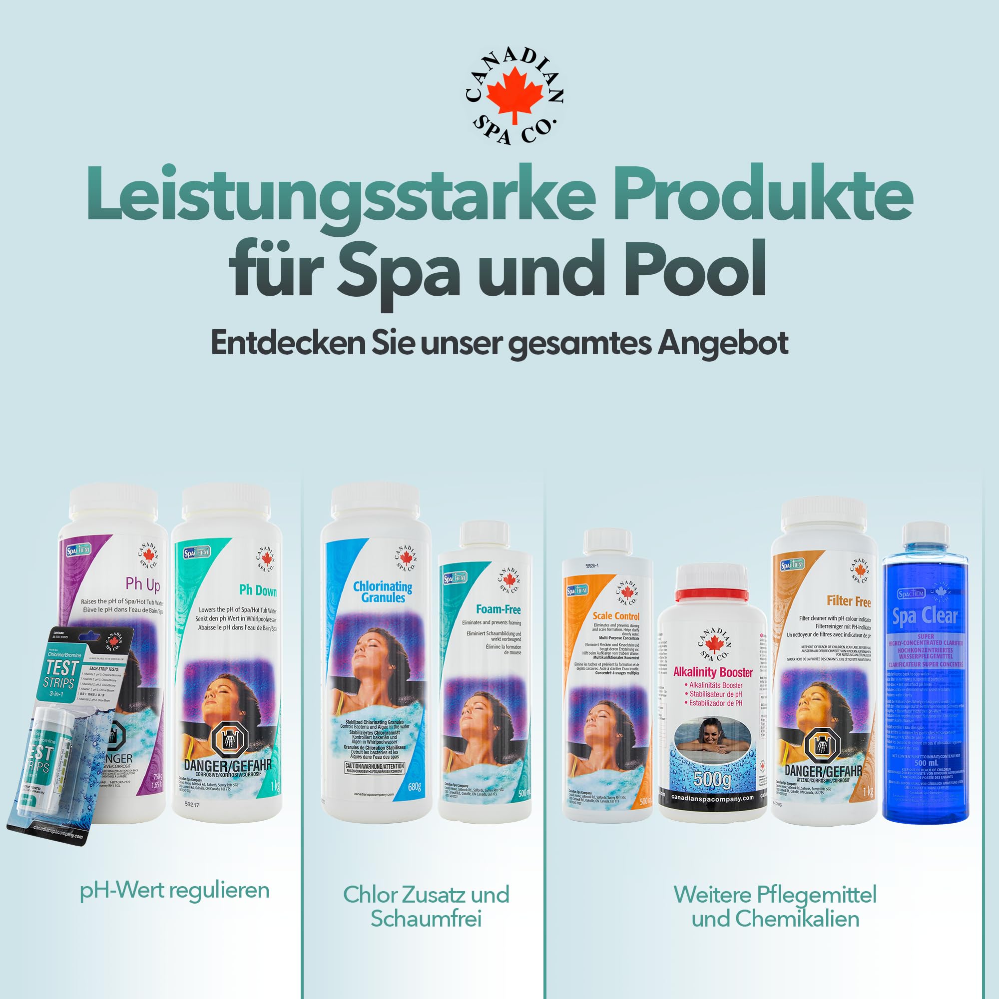 CANADIAN SPA CO. Hot Tub Sauger Set mit 3 Aufsätzen, Poolsauger batterielos und ohne Strom, Bodensauger leicht und tragbar, Pool Reinigung