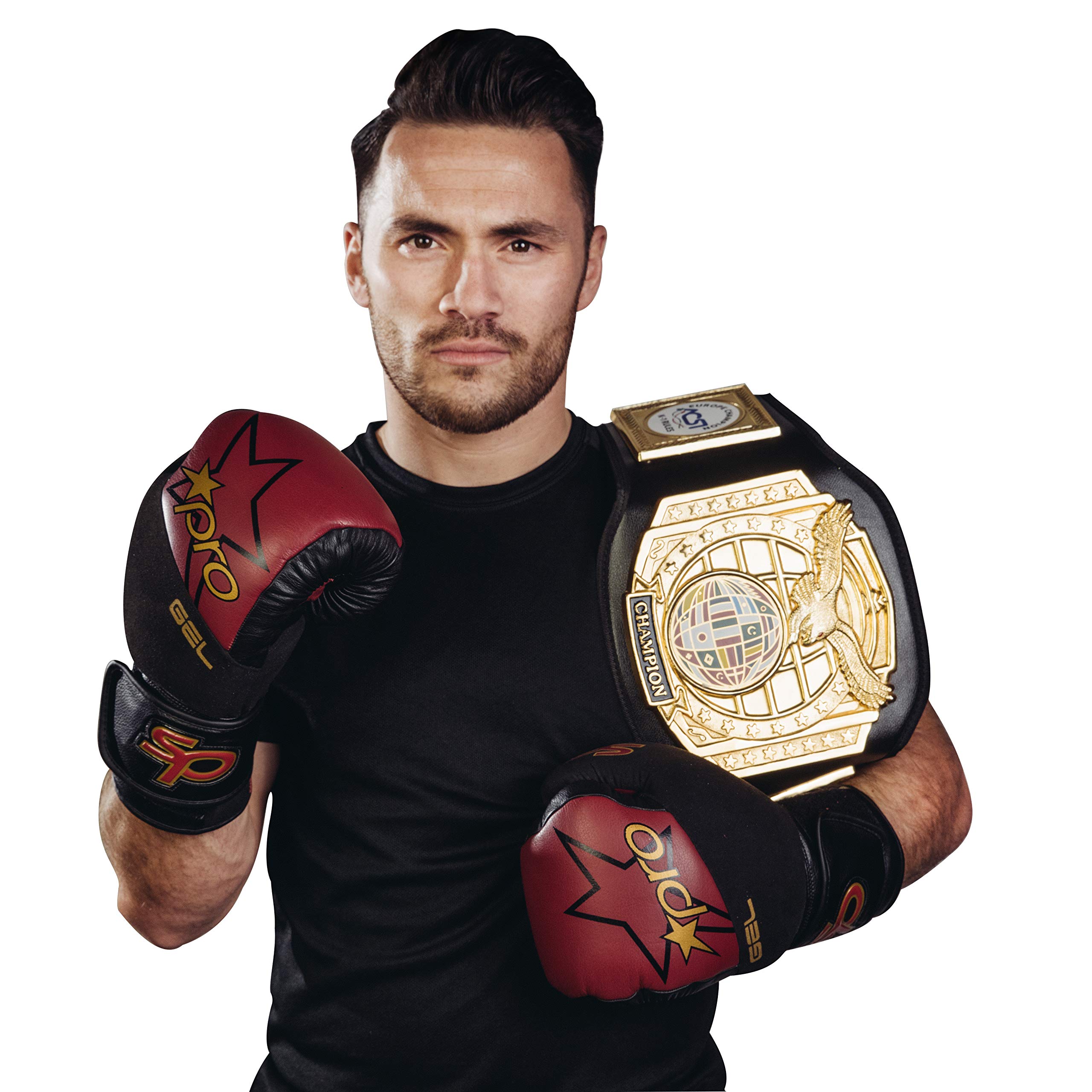 Starpro Premier GEL Boxing Gloves Premium Cowhide Leather| Maroon and  Black| For Professional Training and Sparring in Boxing Muay Thai Kickboxing