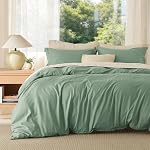 Bedsure Duvet Cover King Size - Extra Soft Double Brushed Microfiber Bedding Set with Zipper Closure for Kids, 3 Pieces, Includes 1 Duvet Cover King (104"x90") & 2 Pillow Shams, Olive Green