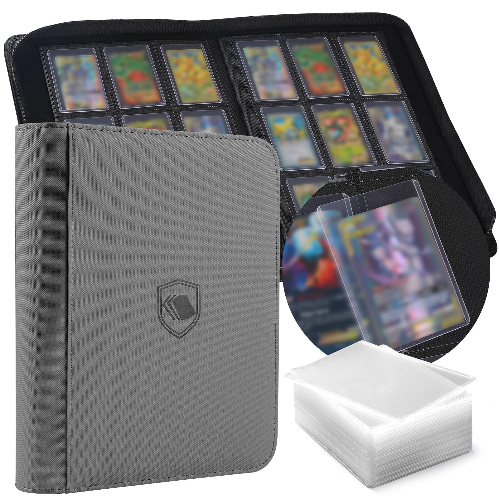 Top Loader Binder 9 Pocket, Holds 360 Toploaders, 100 Toploaders INCLUDED
