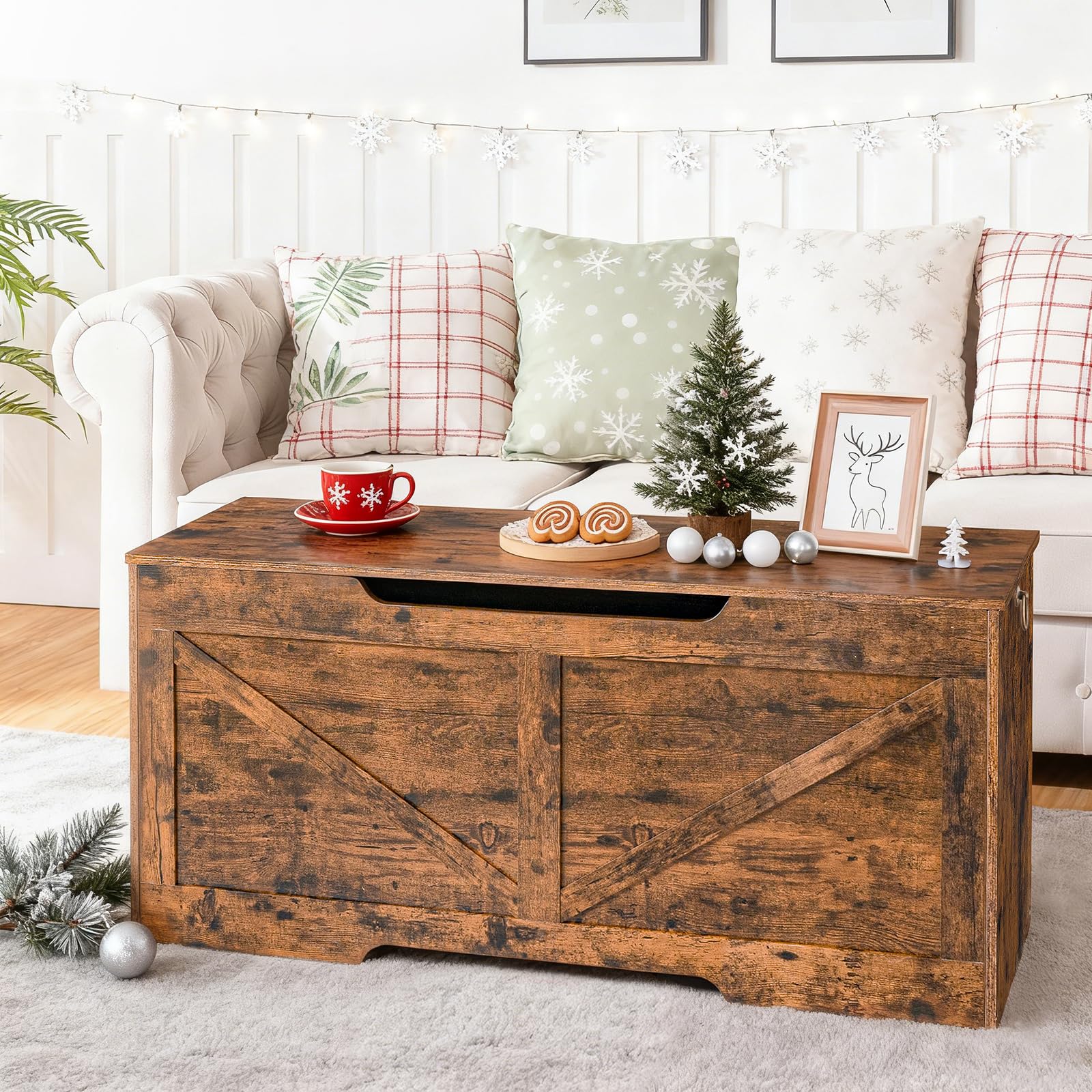Signature Home Kist, Zitbank Met Opbergruimte, Speelgoedkist Met Deksel Schoenenbank Borstzitting Robuuste Opbergkist Met Veiligheidsscharnieren Voor De Slaapkamer En Woonkamer 100 Cm Donkerbruin Signature Home Kist, Zitbank Met Opbergruimte, Speelgoedkist Met Deksel Schoenenbank Borstzitting Robuuste Opbergkist Met Veiligheidsscharnieren Voor De Slaapkamer En Woonkamer 100 Cm Donkerbruin