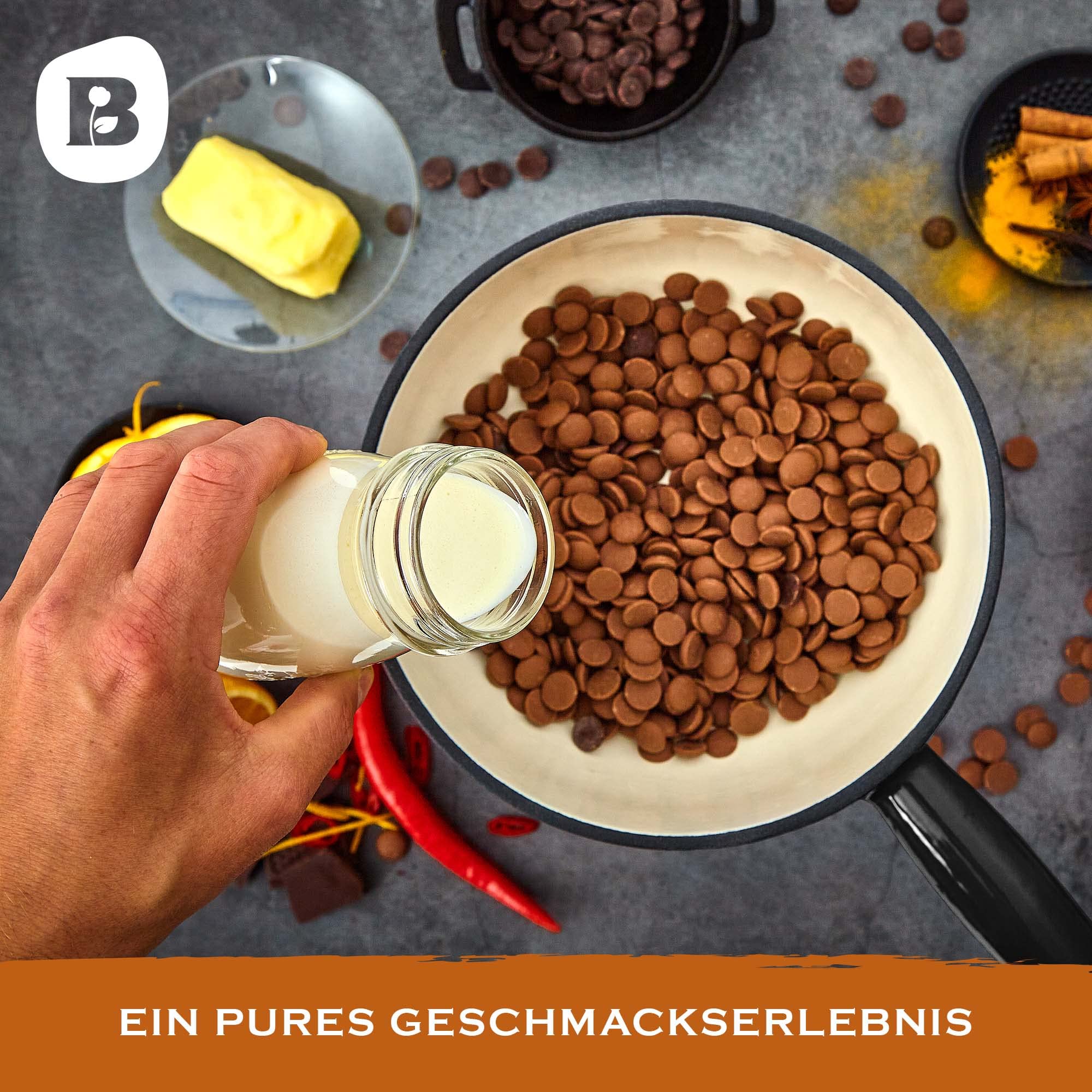 Gusseisen Fondue Set für 6 Personen - 2 Liter - Fondueset 9-teilig mit Brenner und 6 Gabeln - mit Emaille-Beschichtung - geeignet für Käsefondue Schokofondue Fleischfondue Gemüsefondue