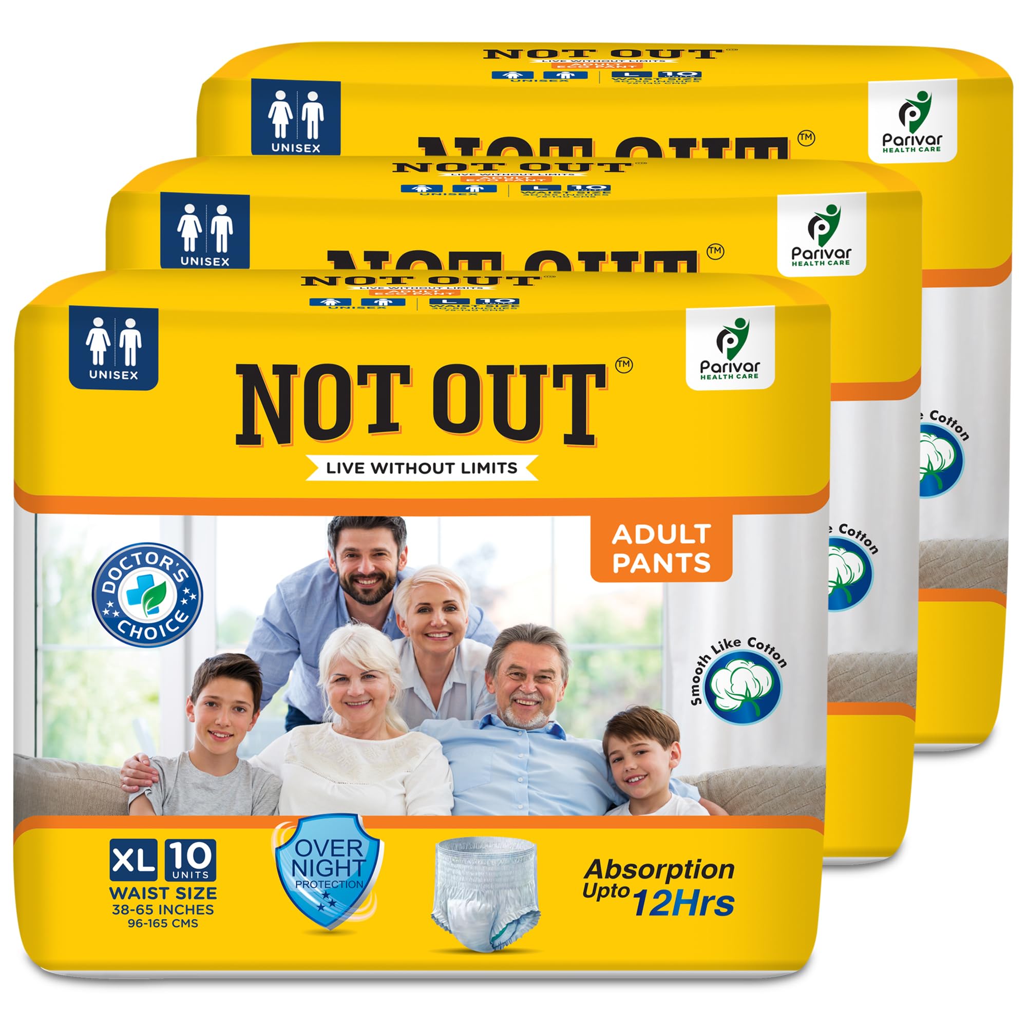 Not Out Adult Diaper Pants, Extra Large Size, Waist (96-165cm), 12 Hrs Absorption, Unisex with Extra Soft, Odour Control, 30 Count (Pack of 3) (B0CSFP1B3N) Amazon Price History, Amazon Price Tracker