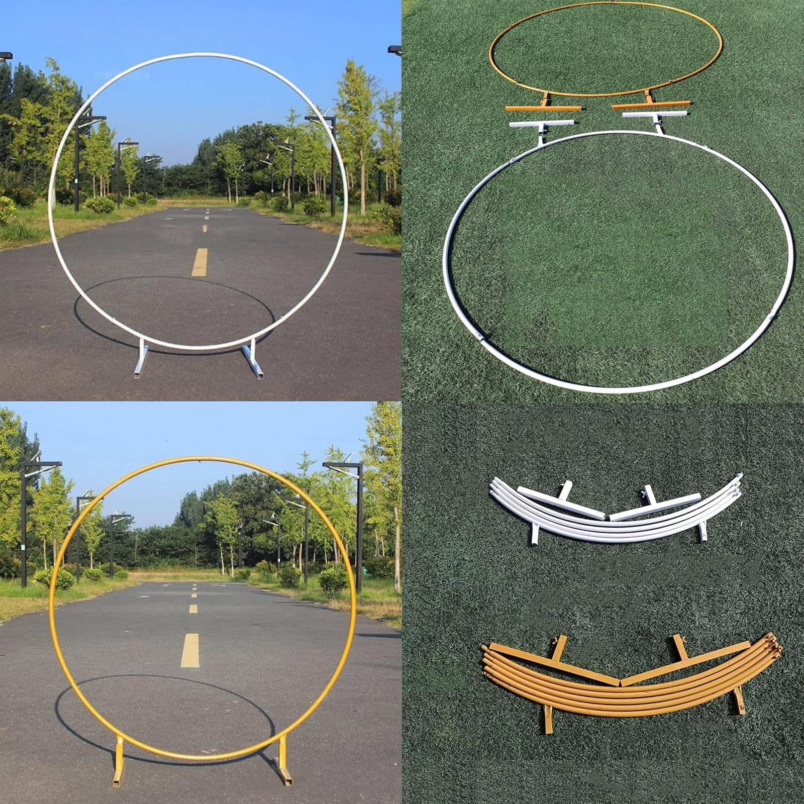 Arco De Boda, Marco Circular para Globos, Marco Decorativo Desmontable, Soporte para Globos, Soporte para Fondo, para Decoración De Bodas, Decoración De Fiestas De Cumpleaños(Gold,1m)