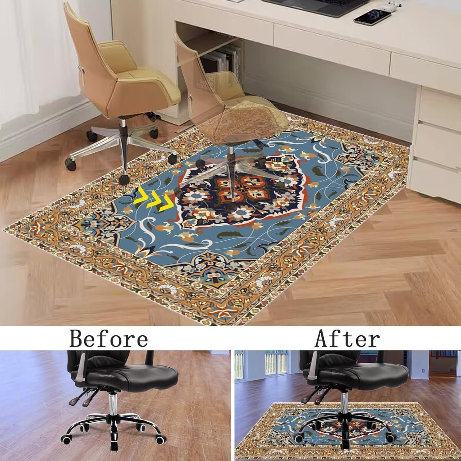 Tapis de Sol Protection Chaise de Bureau Sol Dur, Color-1599a, 140 x 190 cm