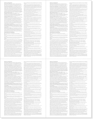 Miniatura 3 de Formularios de impuestos para empleados W-2 de 4 arriba, 100 conjuntos de empleados. Con instrucciones posteriores para 2024, para impresora