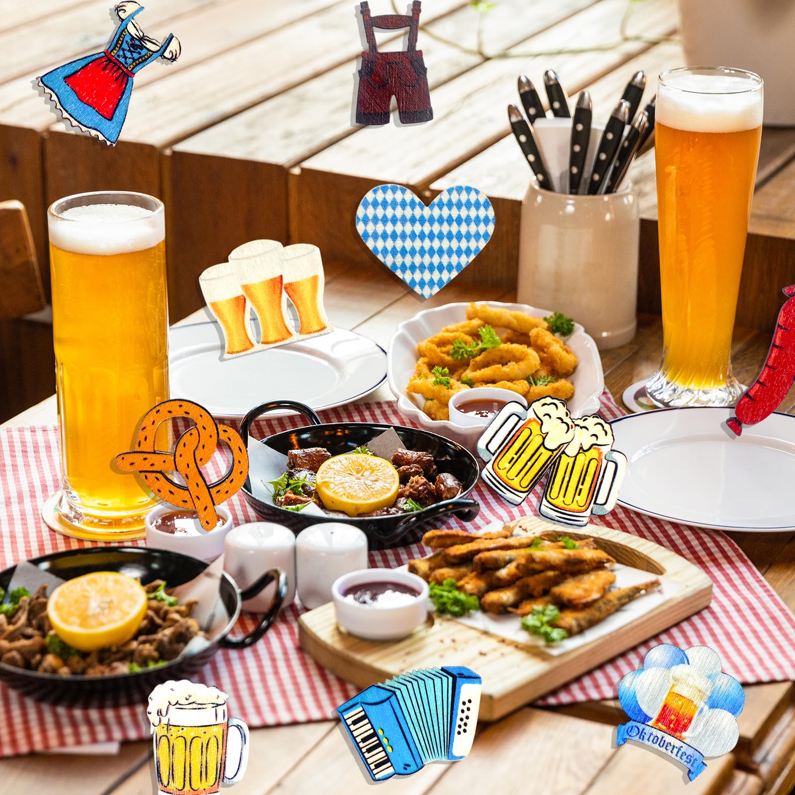 Oktoberfest Streudeko 100 Stück - Holz Konfetti Für Bayrische Feste