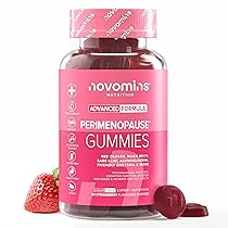 Gommose Perimenopausa – Integratore per Donne – Con Trifoglio Rosso, Salvia, Zinco, Ashwagandha, Vitamina B6 – Senza Zucchero e Senza Glutine – Equilibrio Ormonale – 60 Gommose Vegane – Novomins