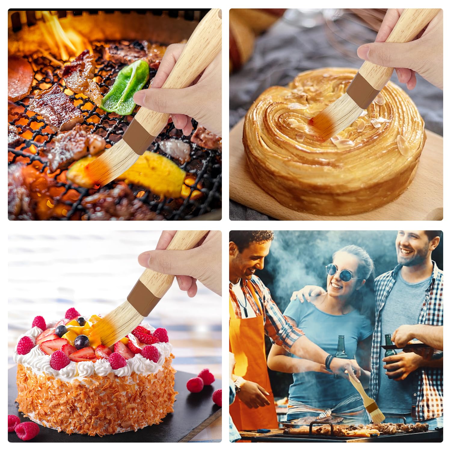 Pinceau Cuisine SURDOCA Pinceau Patisserie Silicone 10 + 8 Po Résistante à La Chaleur Pinceau Patisserie Professionnel, Sans BPA , Noyau En Acier Inoxydable Pinceaux De Cuisine Pinceau Alimentaire