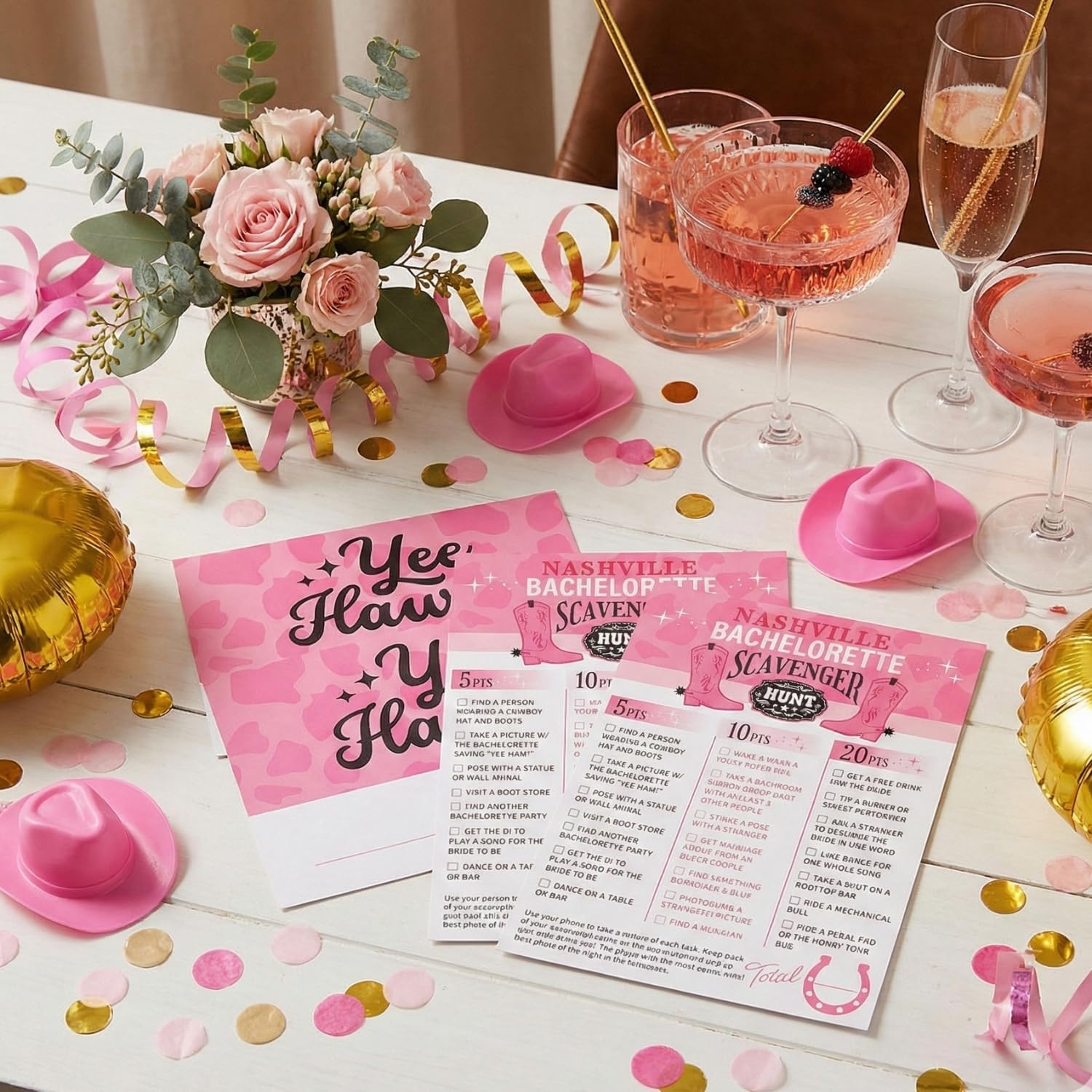 Fun Express 5" x 7" Nashville Bachelorette Party Cardstock Scavenger Hunt Cards – 12 Piece image 5