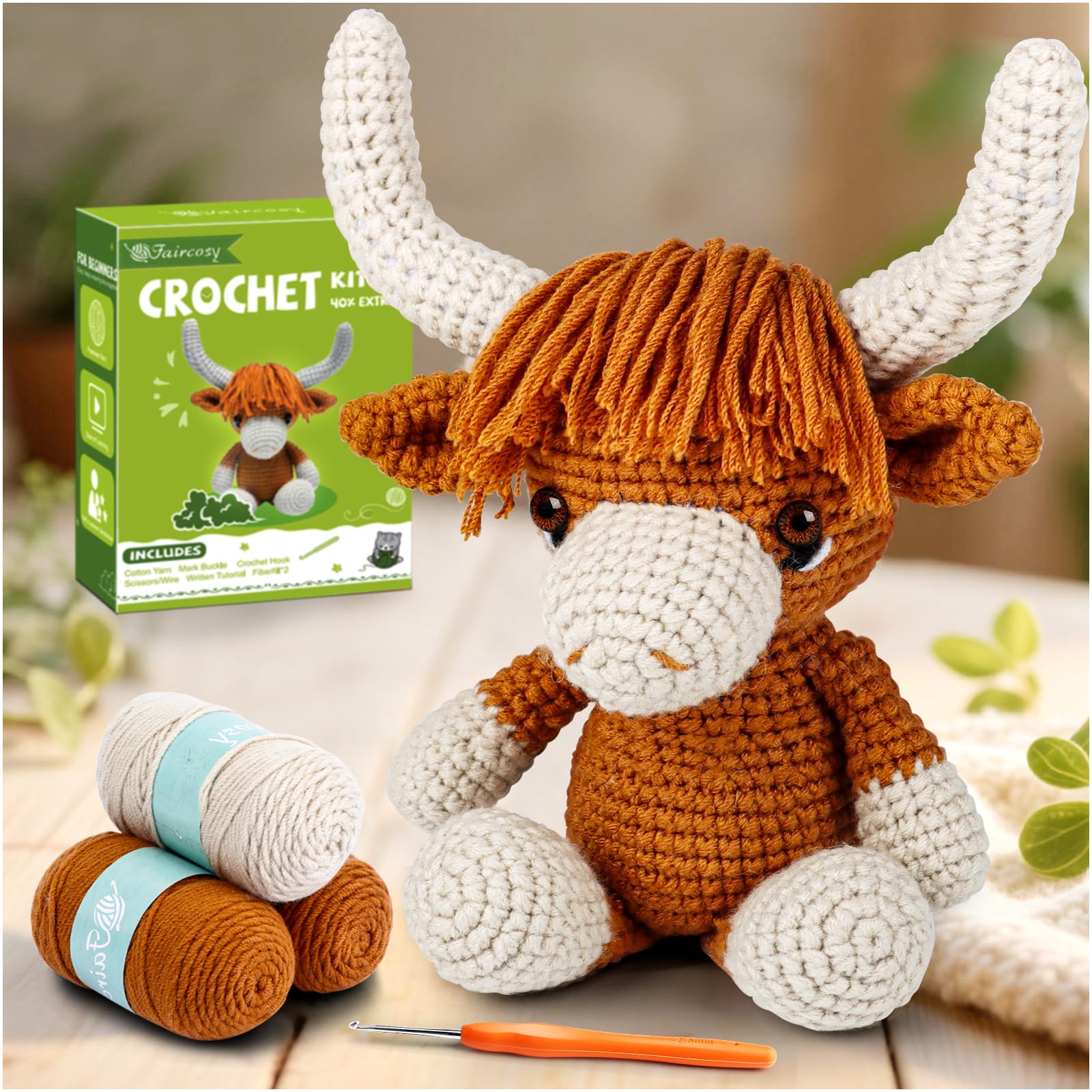 Faircosy Learn to Crochet Beginner Kit: All in One Highland - crochet kits | Mubboo
