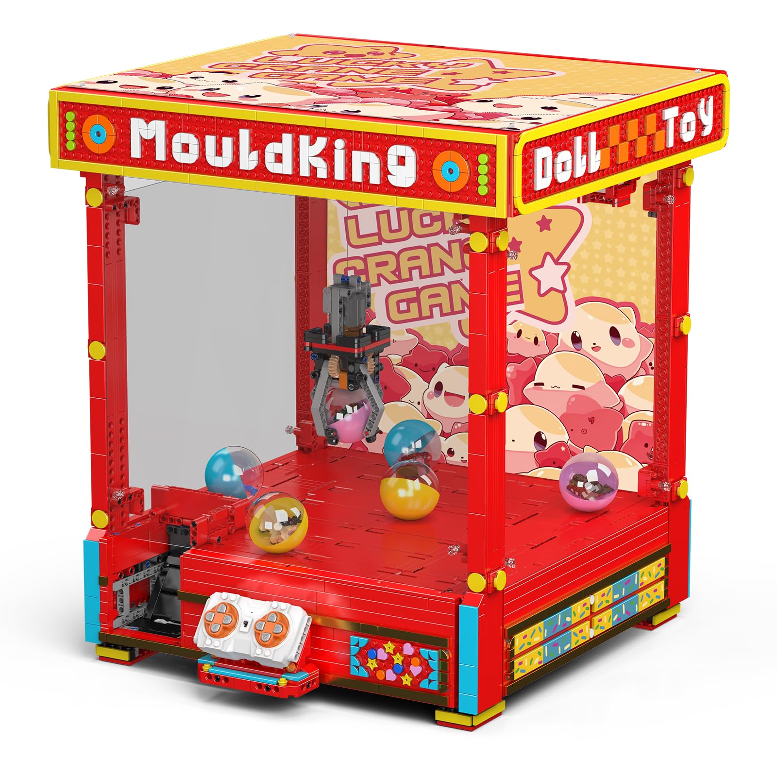 Mould King 10189 Greifmaschinen Baustein Spielzeugset APP ferngesteuert Greifautomat Greifer Spielautomat MOC Technik Klemmbausteine Bausatz Automatischer Verkaufsautomat elektronisches Arcade-Spiel