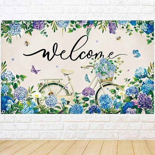 Miniatura 8 de Telón de fondo de gnomo de primavera, diseño de margaritas de camión azul, mariposa, poliéster, fotografía, flores, decoración de fondo, vacaciones,