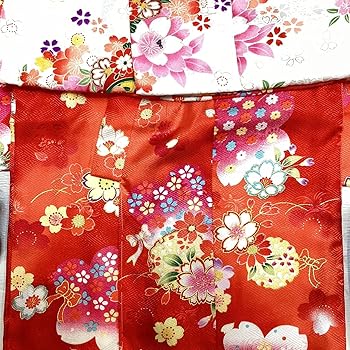 Amazon | 七五三 着物 3歳 被布・着物6点セット 友禅柄 花柄 mi526