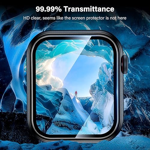 Miniatura 9 de Uyiton Paquete de 2 protectores de pantalla para Apple Watch Series 87 de 1.772 pulgadas, fuerte absorción Marco de aleación de titanio + vidrio