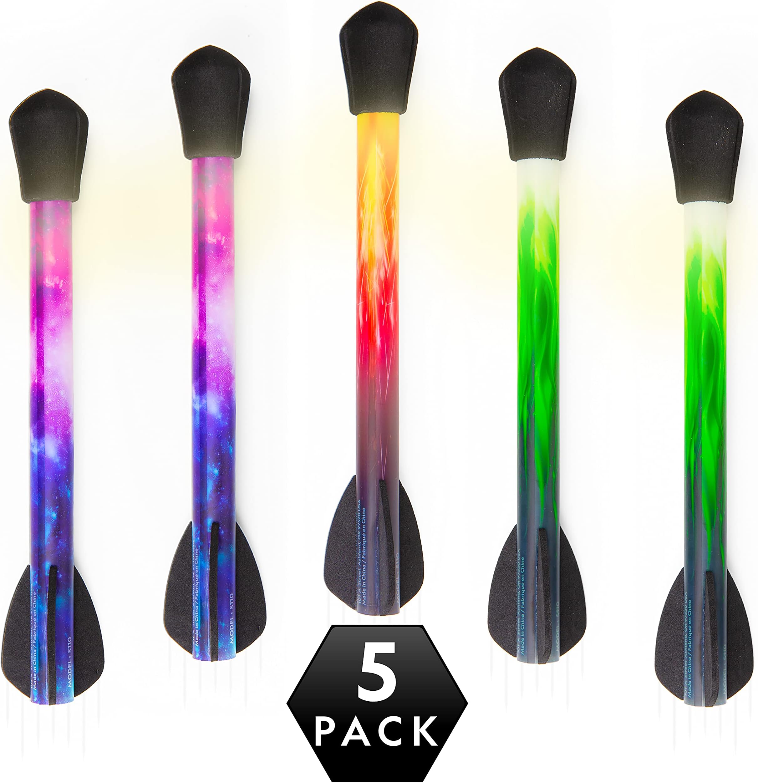 National Geographic Air Rocket Toy Refill - 5 LED Light-Up Air Rockets, Compatible with All Jump & Launch Air Powered Rocket Launchers