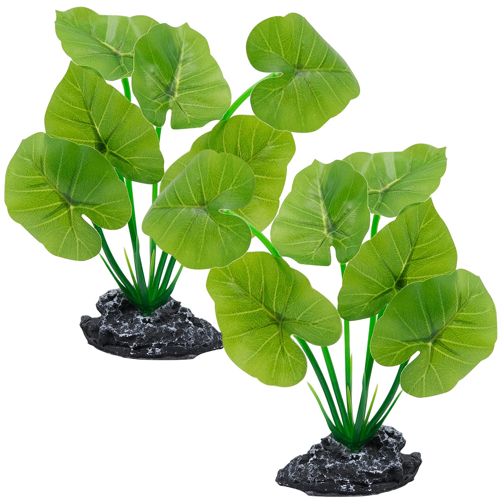 Plante artificielle décorative pour aquarium et terrarium, aspect bois flotté, avec socle en résine solide et feuilles en plastique flexibles, cachette, brise-vue et structure pour petits aquariums et