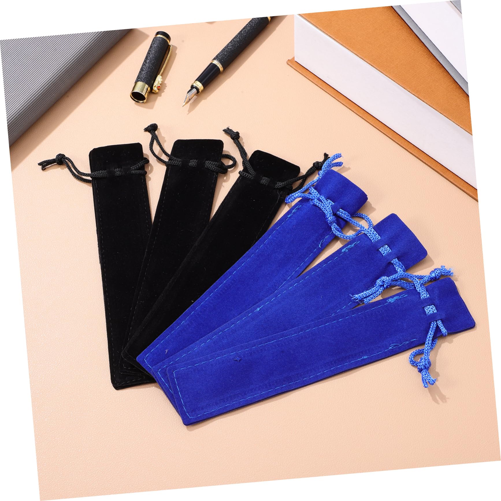 NUOBESTY 3 Ensembles Porte-Stylo Simple De Cordon Stylo De Crayon Sacoche Rangement Sacoche De Rangement Pochettes pour Stylos Sacs De Rangement pour Stylos Flanelle 50 Pièces * 3
