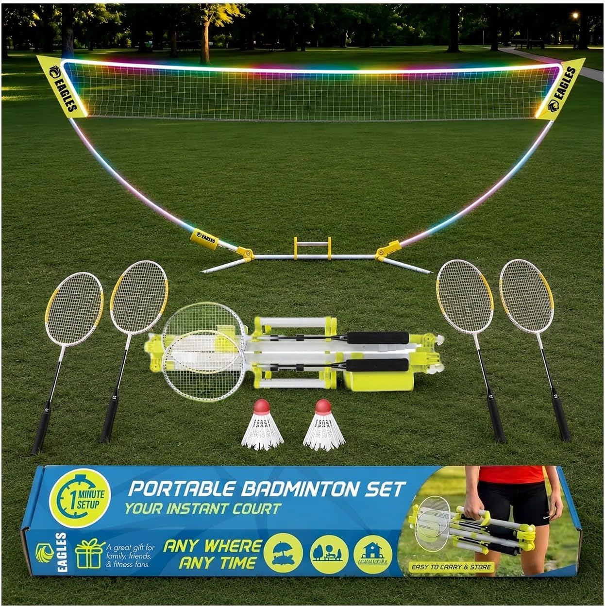 Complete Portable Badminton Set – Quick &...