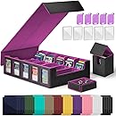 Trading Card Storage Box with Commander Display, 5-Row 3900+ Card Deck Case with Ma...