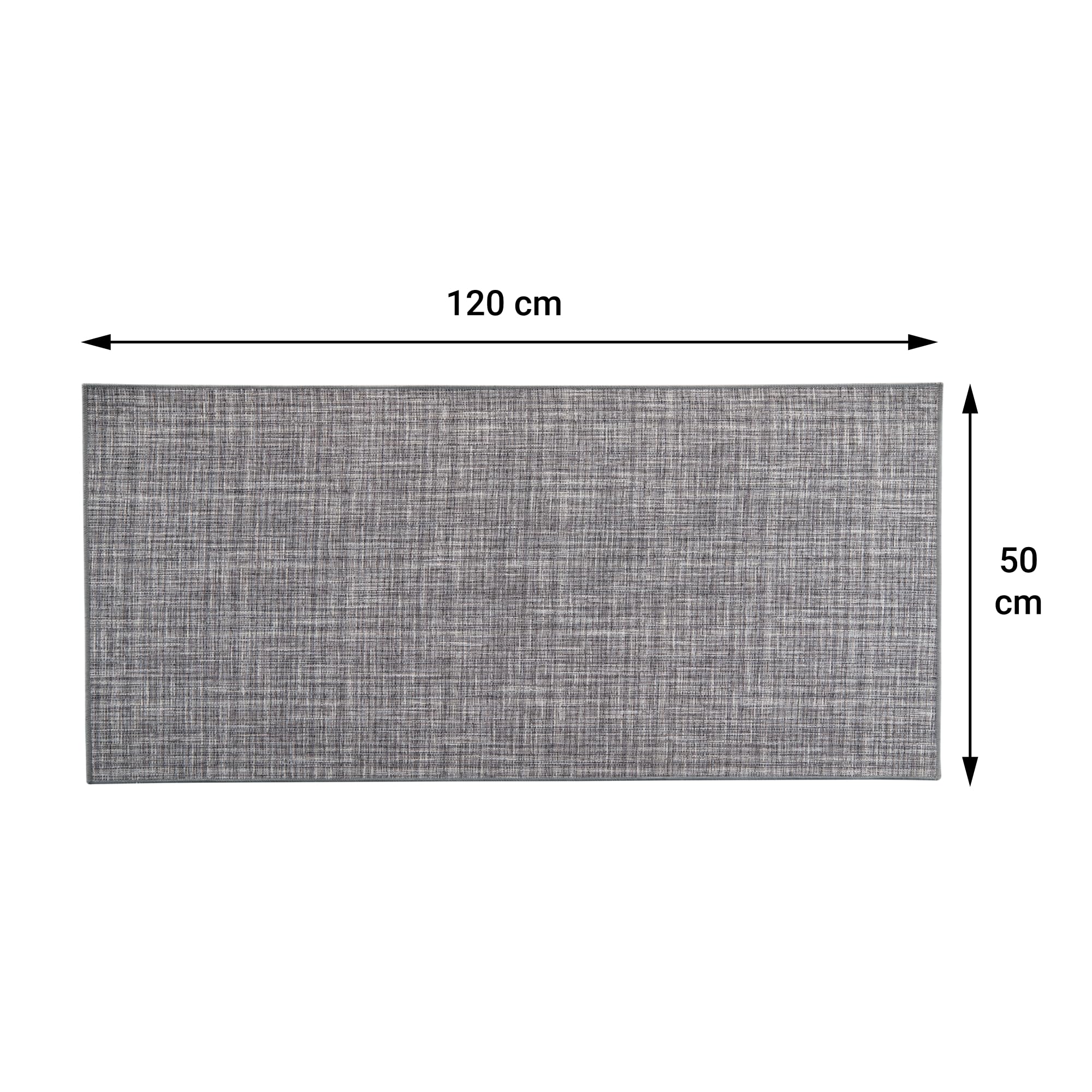 Comart - Tappeto Cucina Trama - 50x120 cm - Antiscivolo - Assorbente - Facile da Pulire - Passatoia in Poliestere Intrecciato - Resistente - Moderno - Runner per Corridoio e Entrata - Grigio
