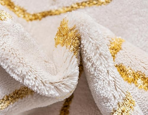 Miniatura 7 de Marilyn Monroe Glam Collection - Alfombra de área enrejado (6 pies 1 pulgada x 9 pies, rectangular, oro blancodorado)