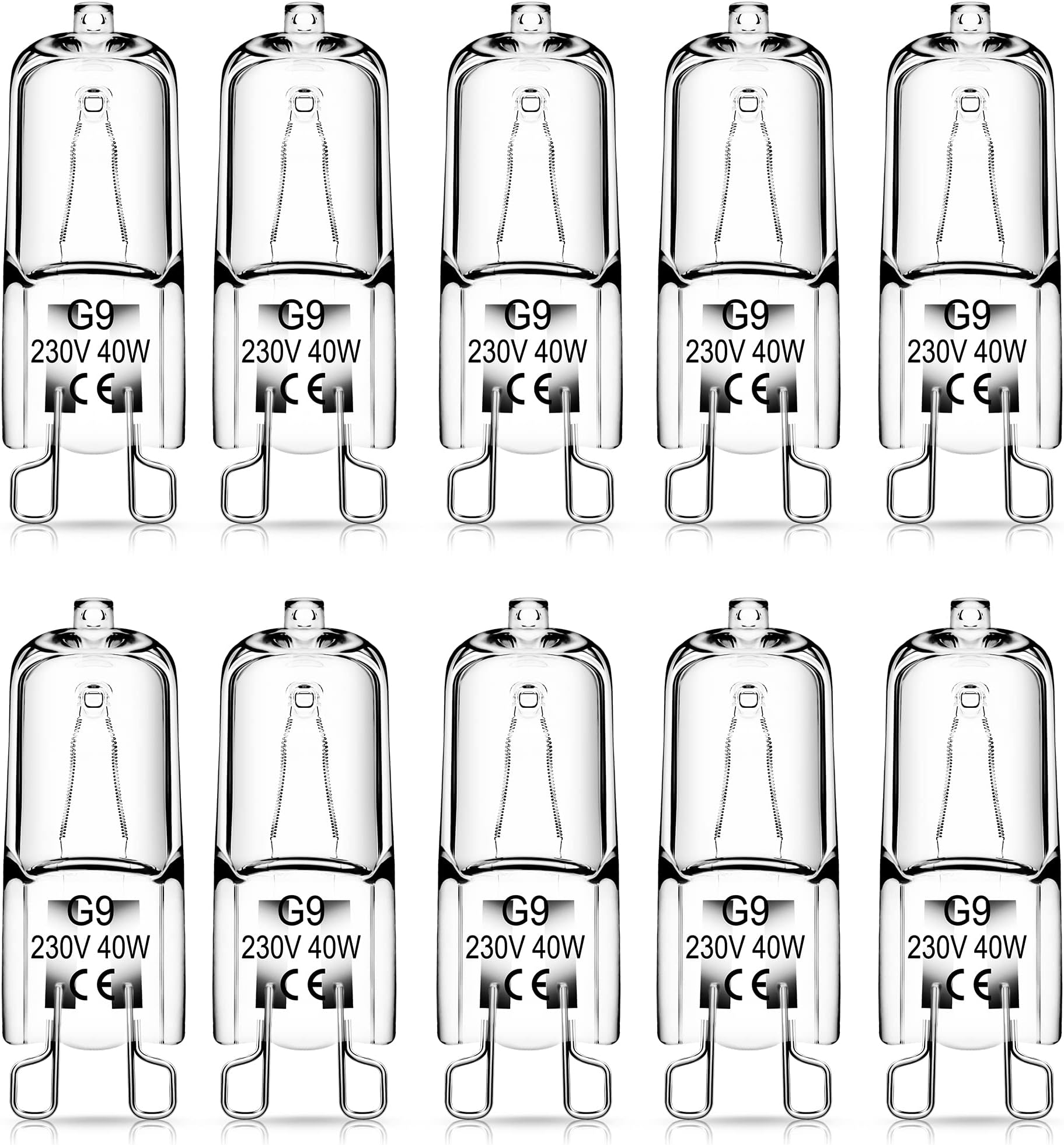 Fulighture G9 Halogen Light Bulbs, Clear Capsule Halogen Lamps, 40W