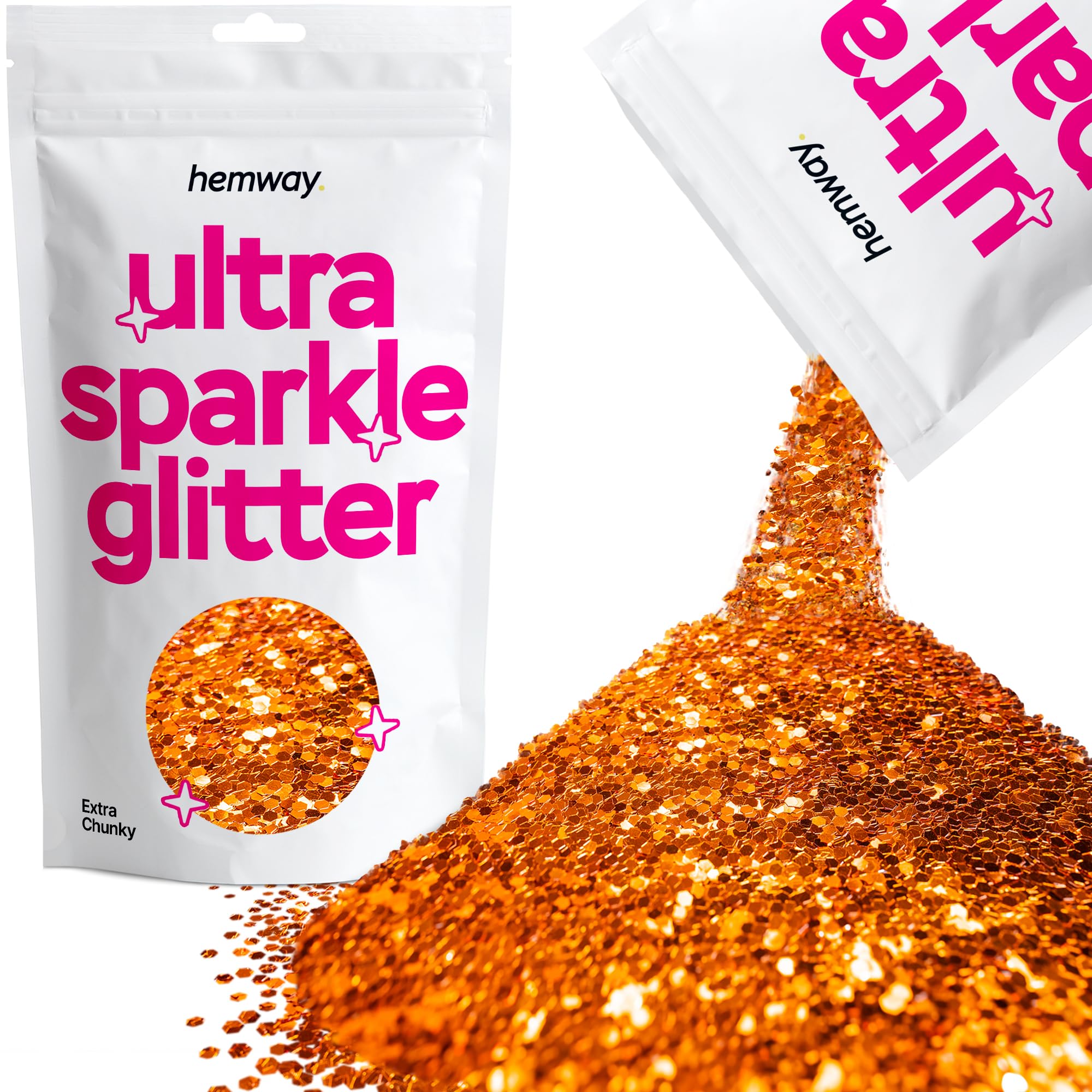 Hemway Ultra Sparkle Glitter Baby Pink Iridescent 100g Fine | Glitter for Arts & Craft, Makeup, Nail Art, Crafting, Card Making, Sparkle Decoration — view 170