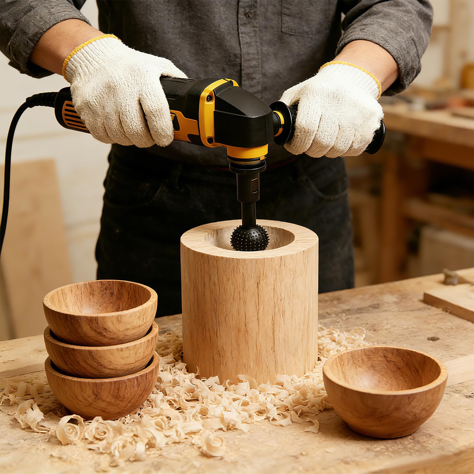 Raspa a sfera per legno, φ 25 mm + 40 mm, fresa a sfera per legno con filettatura M14, raspa per legno per smerigliatrice angolare 115/125 mm