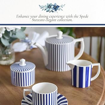 ANNIE BLAUWPOT TENCATE（アン　ブラウポット　テン　カーテ） Vintage Ceramic Small 16 Oz. White Teapot With Embossed Blue