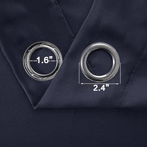 Miniatura 6 de XTMYI Cortinas impermeables para ventana de baño, opacas, privacidad, con ojales, bloqueo de calor, 36 x 48 pulgadas de largo, azul marino oscuro