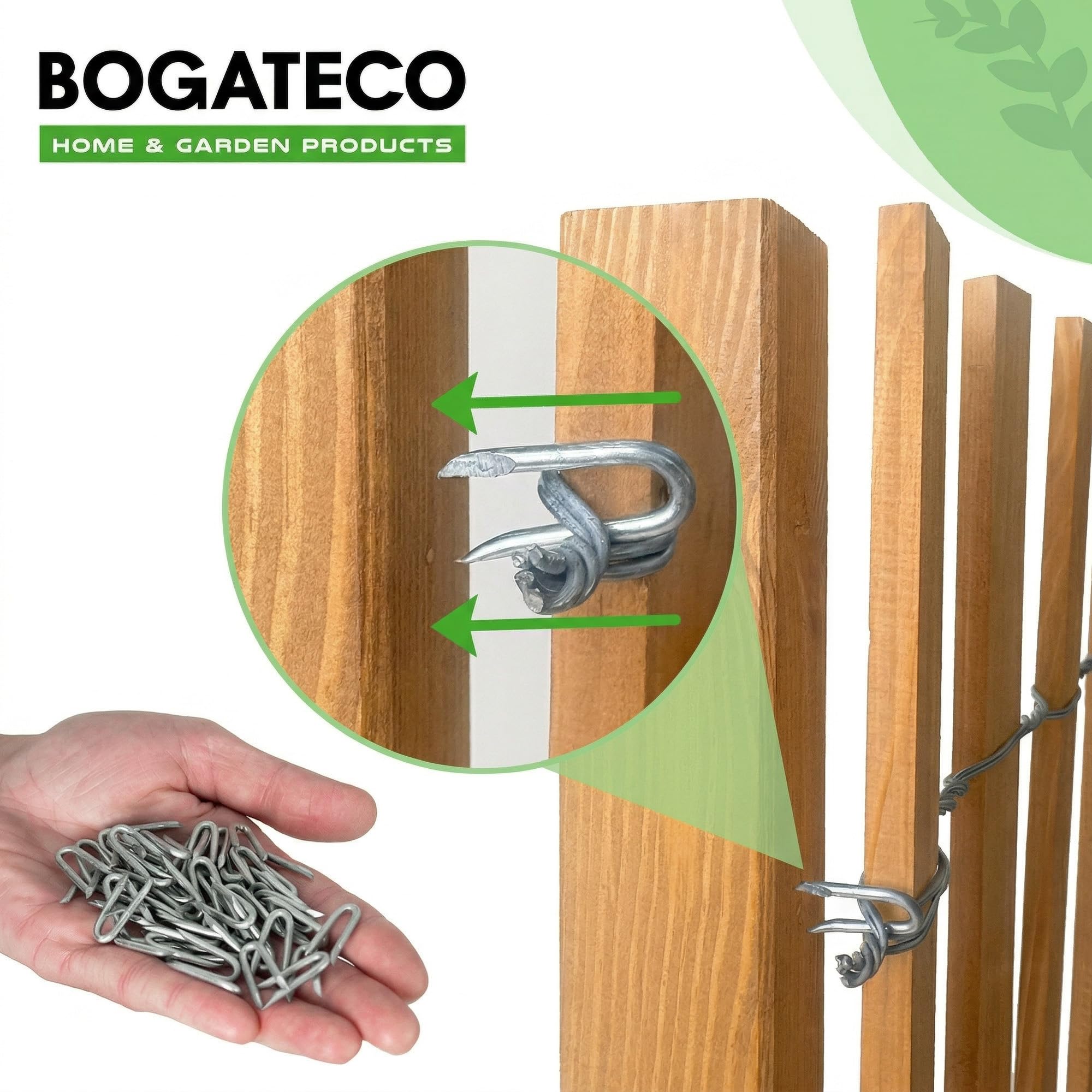 BOGATECO Lot de 6 poteaux de clôture en bois imprégné - 100 x 5 x 5 cm - Poteaux carrés avec tête plate - Avec manchon de sol à enfoncement - Bois équarri - Marron clair