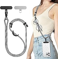 Vista 22 de SURPHY Cordón para teléfono, correa cruzada ajustable para teléfono con 2 pestañas de amarre para teléfono celular, hebillas de metal de alta Negro