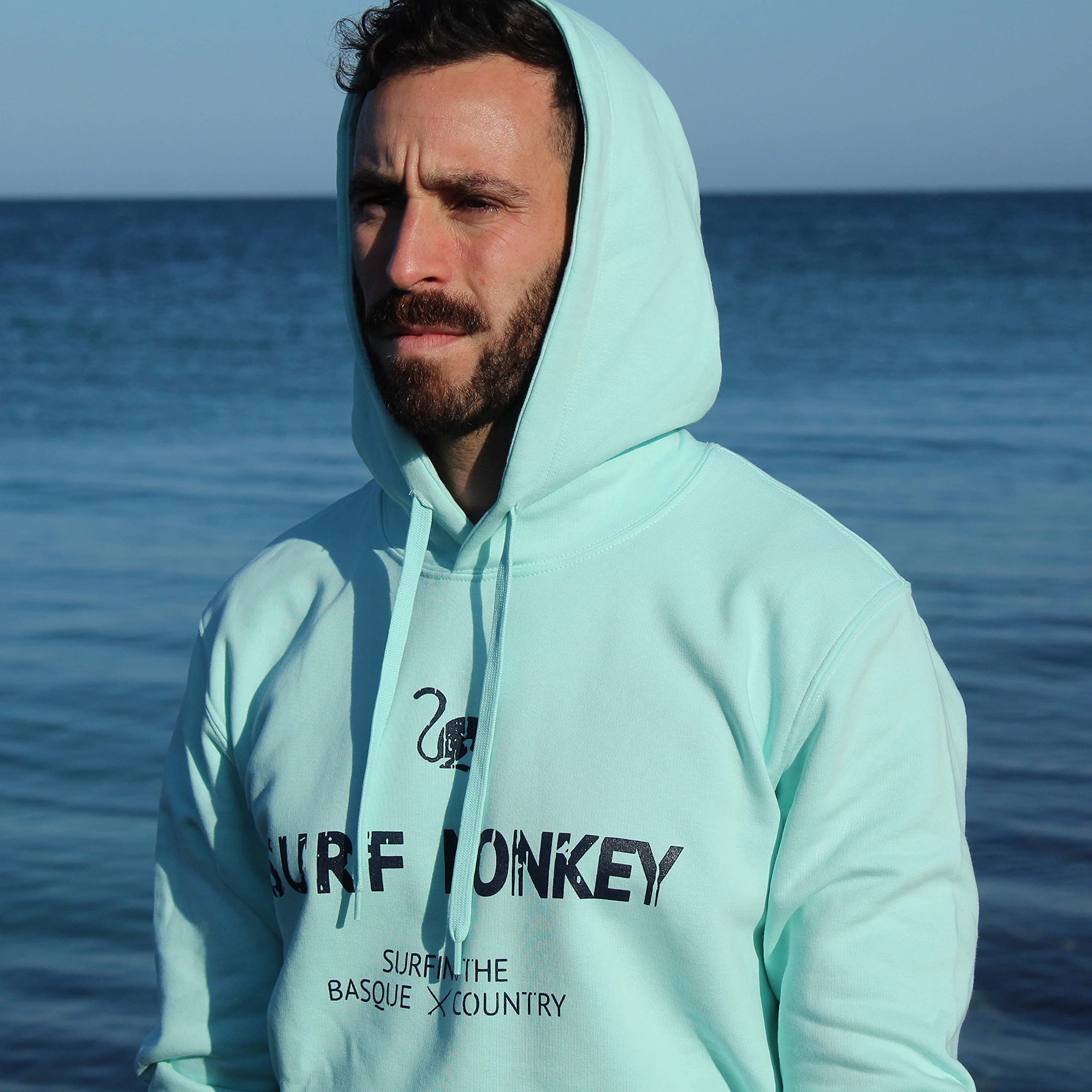 Surf Monkey Hoodie - Felpa ecologica con cappuccio da uomo/donna in cotone biologico Gots
