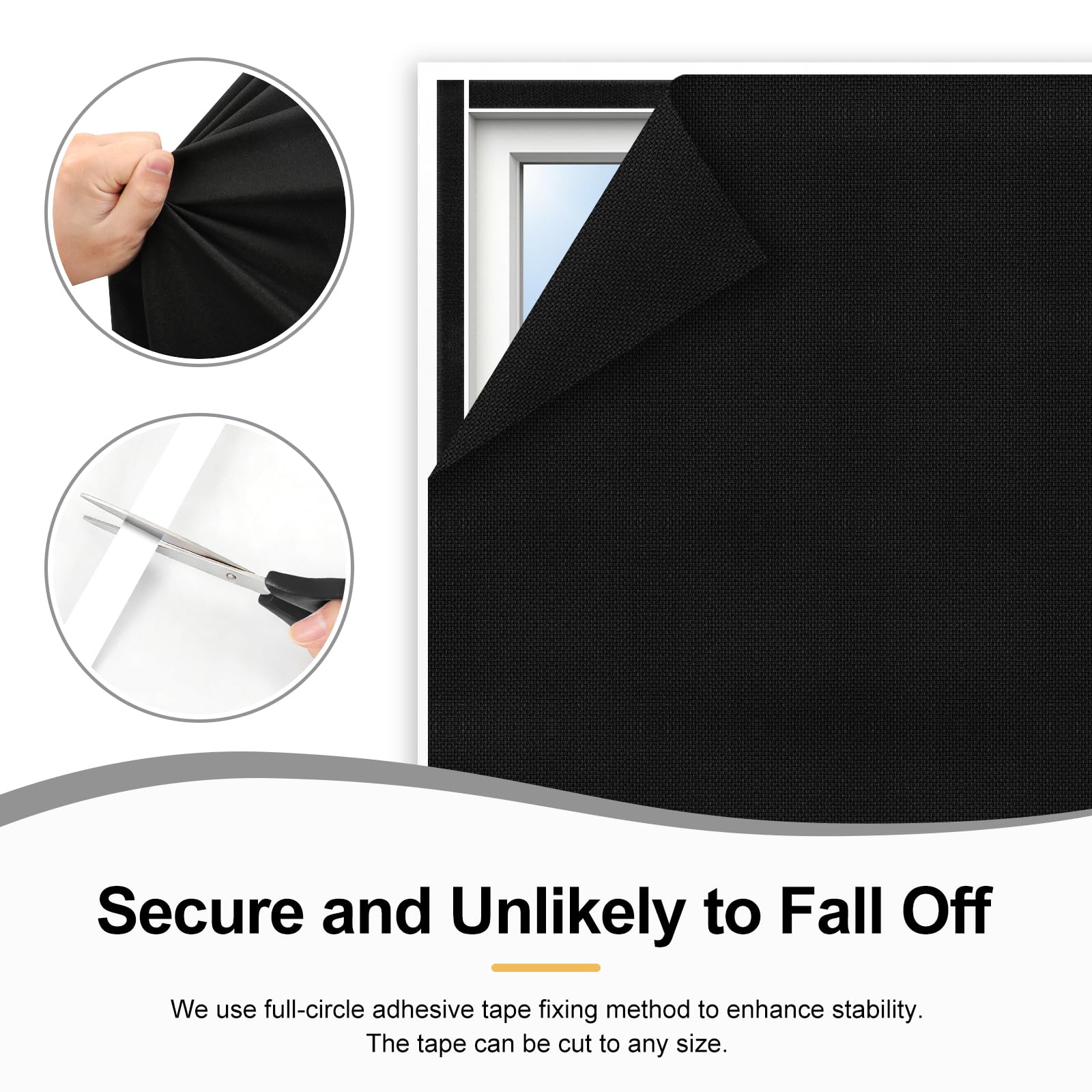 Edonkvi Tenda Oscurante Finestra,Tenda Lucernario Termiche,Telo Oscurante per Interni Senza Fori,Tendina Oscuranti Finestra Materiale di Lino,Tessuto Scuri per Finestre Interno,100% Blackout Curtains