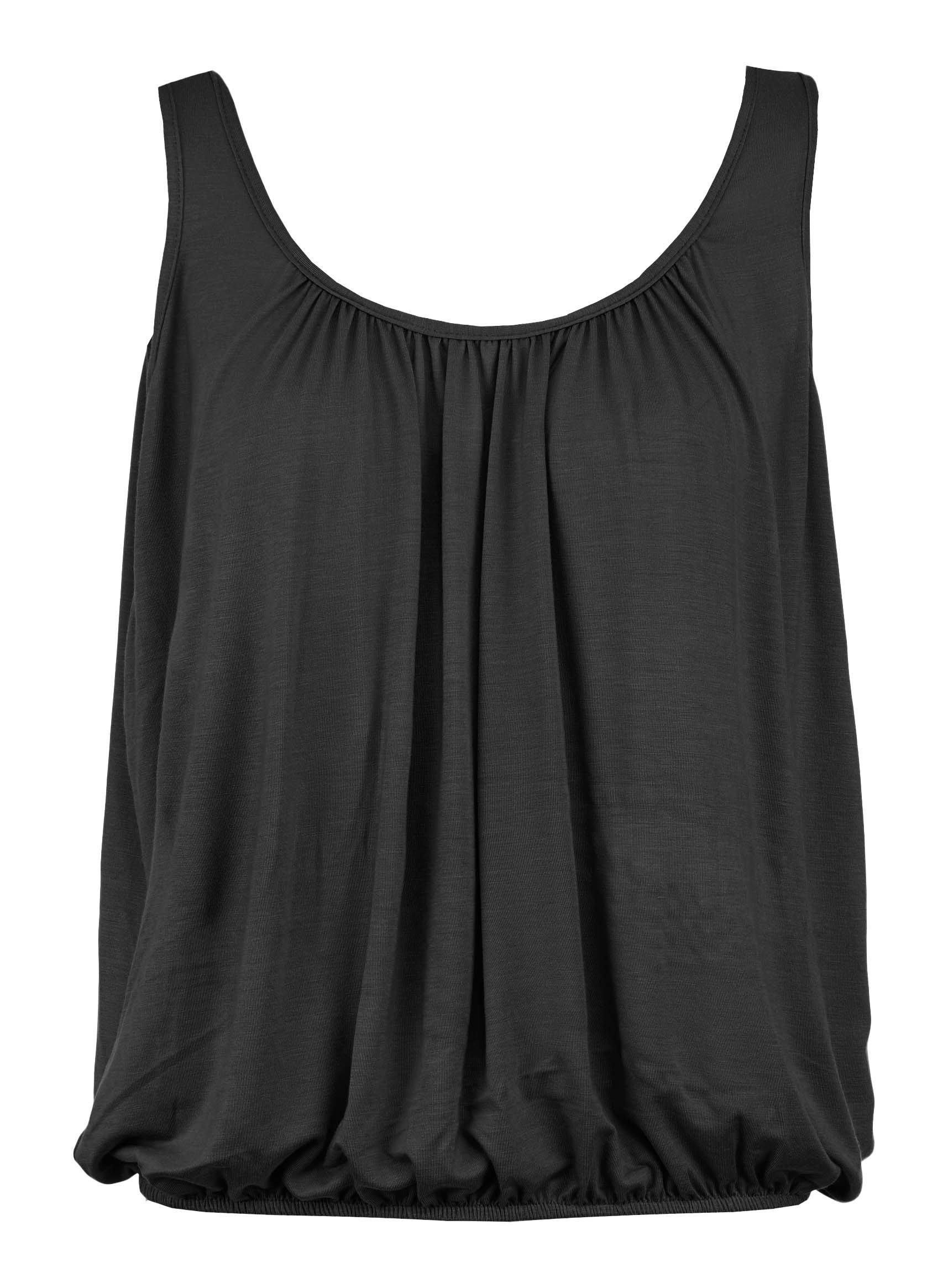 Body2Body BNWT Women's Vest Top Loose Fit Elasticated Waist Sleeveless T Shirt (XXL (UK 20), Black)