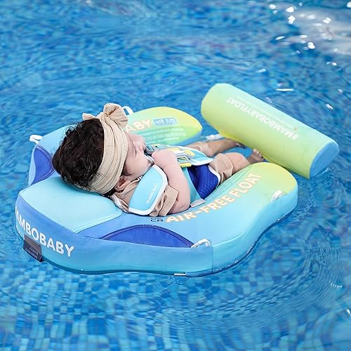 Miniatura 6 de HECCEI Mambobaby - Flotador de natación autoinflable para bebé con toldo, flotador plegable comprimible para piscina, material suave y resistente al