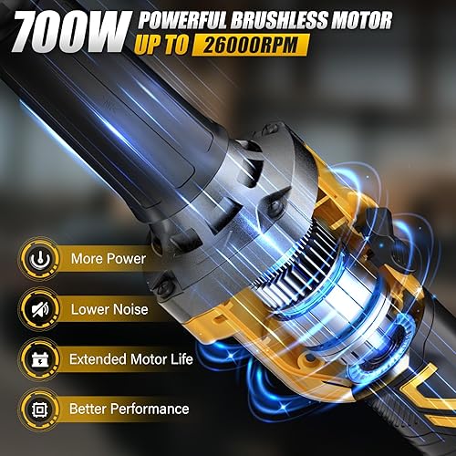 Miniatura 3 de Amoladora de troqueles inalámbrica para batería Dewalt 20V MAX (sin batería), amoladora de troqueles con freno con 6 velocidades variables de hasta