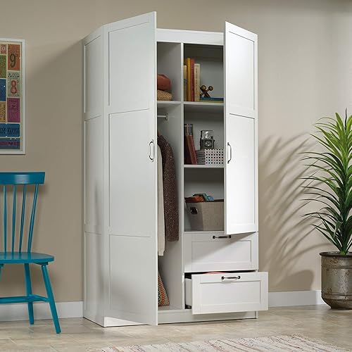 Miniatura 4 de Gabinete de almacenamiento Sauder Select multiusos para dormitorio, clóset, despensa, con cajones de almacenamiento y barra colgante, en acabado