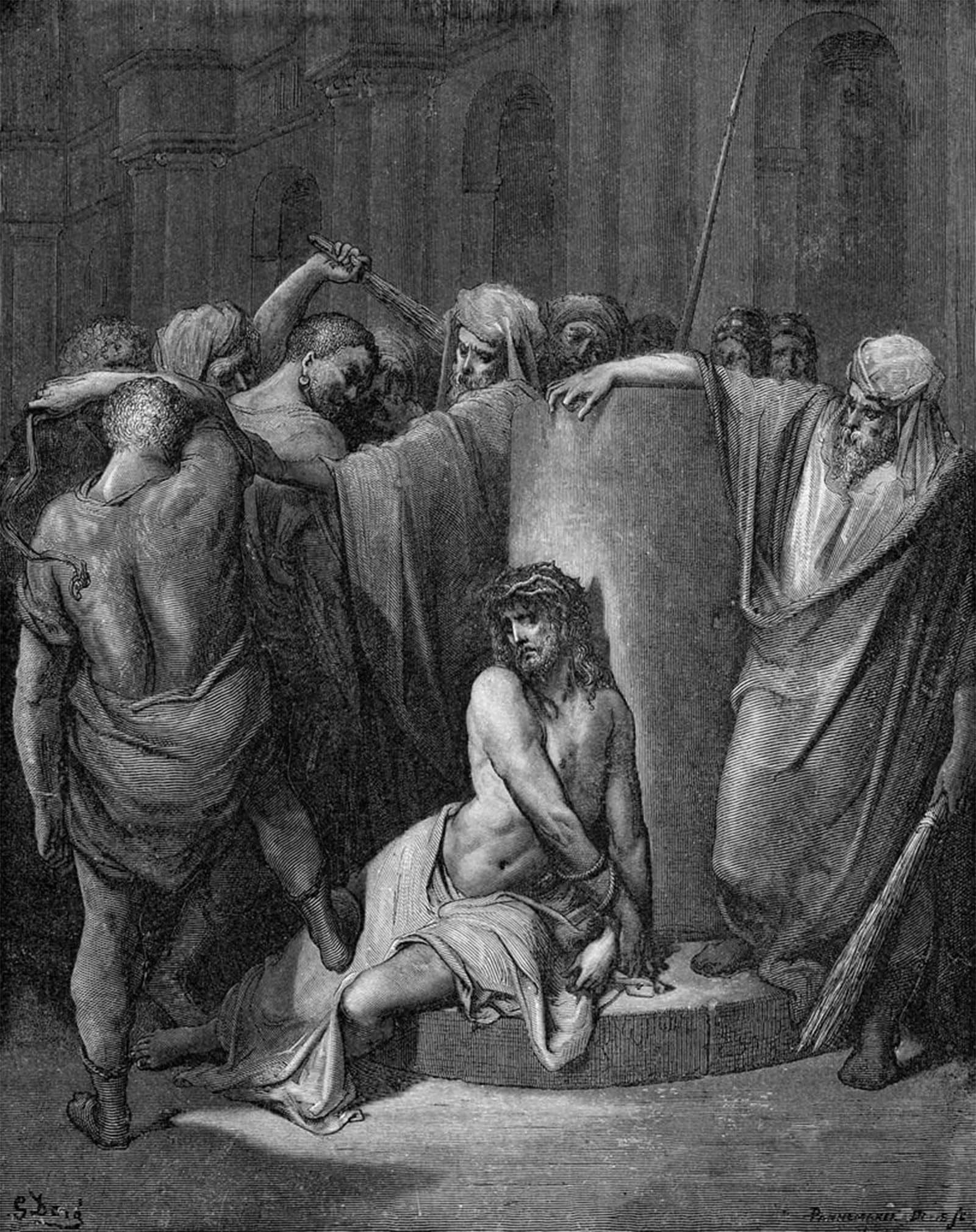 ARTXLXXBN Famous Art Print Poster Vintage Wall Art the Flagellation of Christ by Gustave Dore Canvas Art Poster for Home Decor 60x90cm