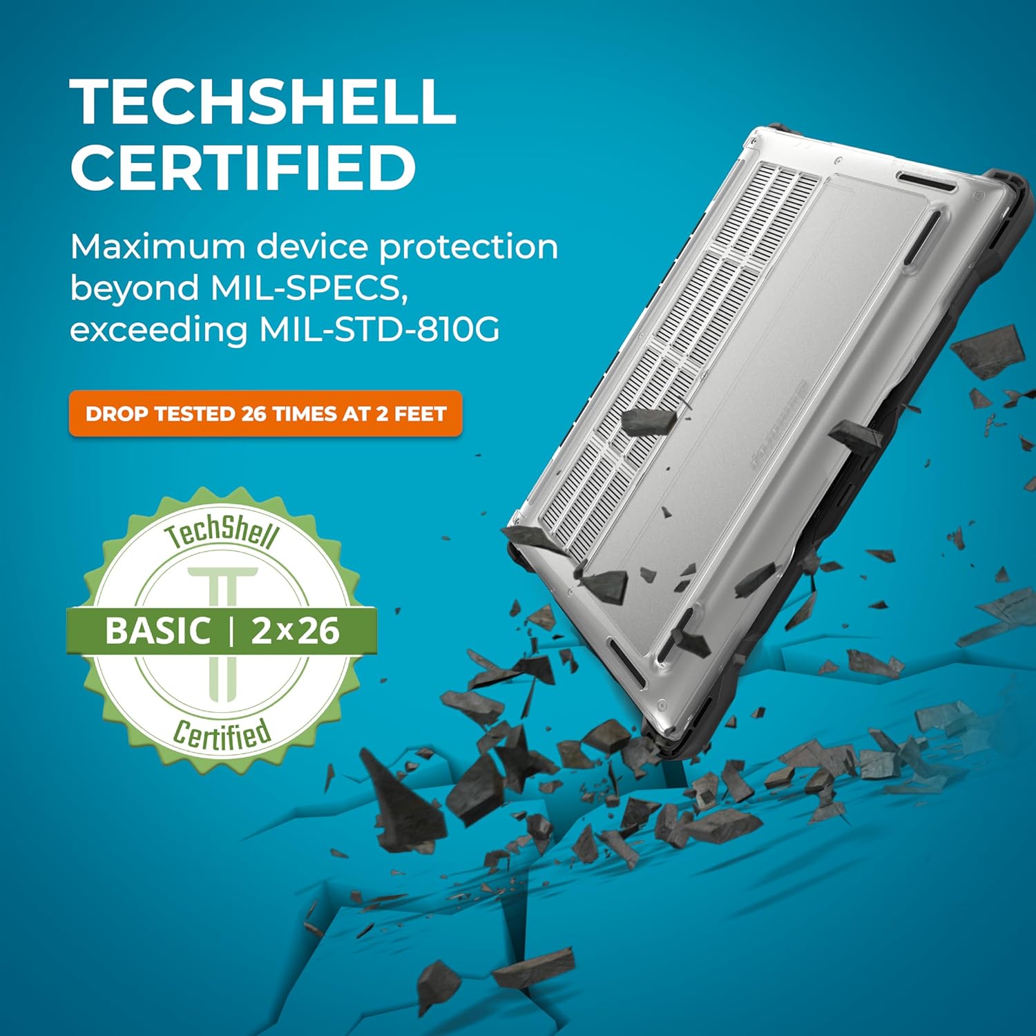 Gumdrop SlimTech Custom Case Fits Dell Latitude 7350 | 7340 (2-in-1) - Lightweight Protection, Rubberized Thread on Sides, Seamless Asset Tagging, Embelishment Friendy for School or Work - Black - Image 6