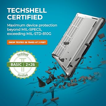 Gumdrop SlimTech Custom Case Fits Dell Latitude 7350 | 7340 (2-in-1) - Lightweight Protection, Rubberized Thread on Sides, Seamless Asset Tagging, Embelishment Friendy for School or Work - Black