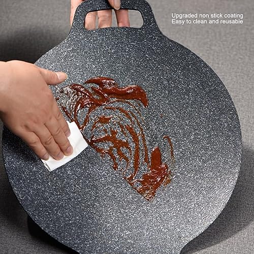 Miniatura 6 de AYNEFY Plato de barbacoa coreano, placa portátil antiadherente para acampar al aire libre, sin humo, sartén circular para ambas estufas de inducción